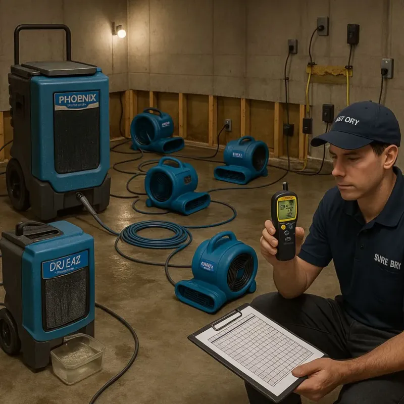 Structural Drying and Dehumidification process in Green Level, NC